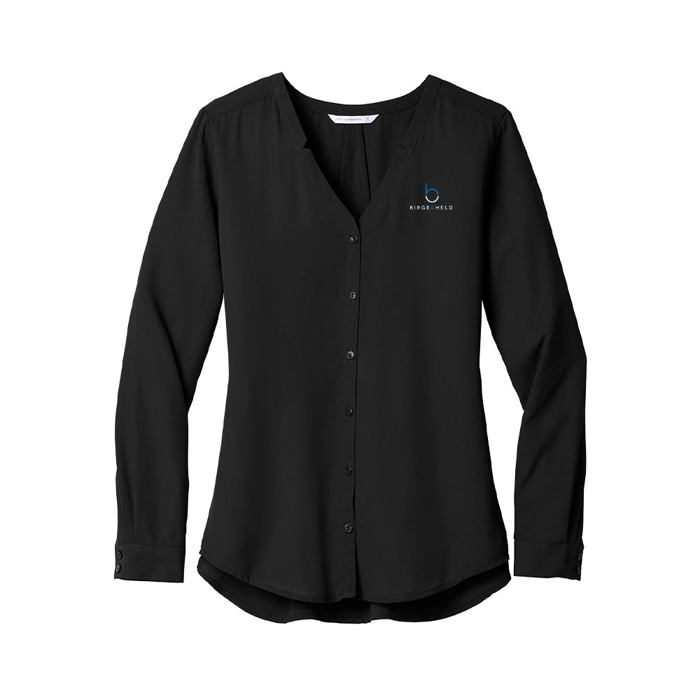 Port Authority Ladies Long Sleeve Button-Front Blouse