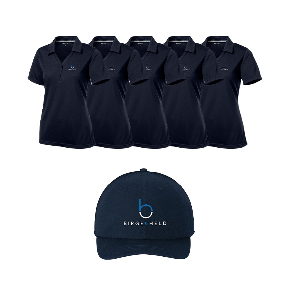 Quick Order Bundle - Womens Short Sleeve Polo x5 & Hat