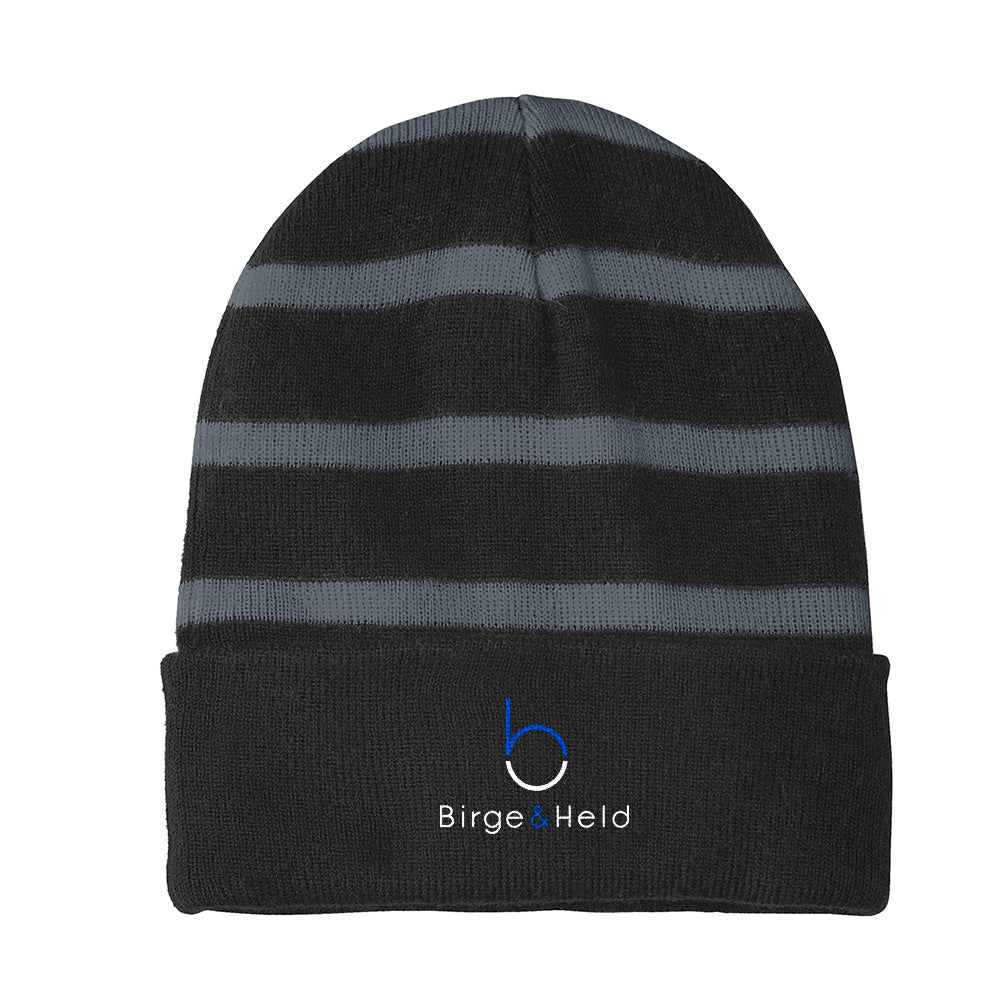 Sport-Tek Striped Beanie with Solid Band