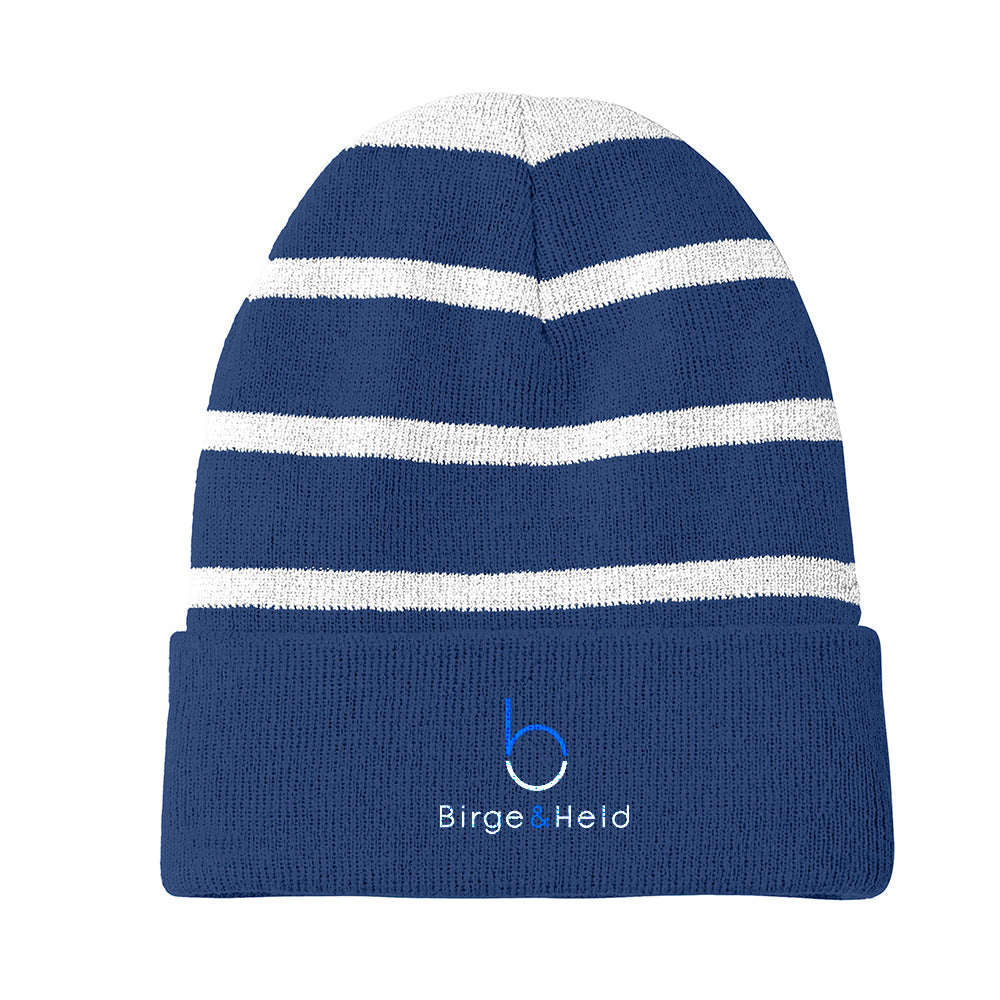 Sport-Tek Striped Beanie with Solid Band