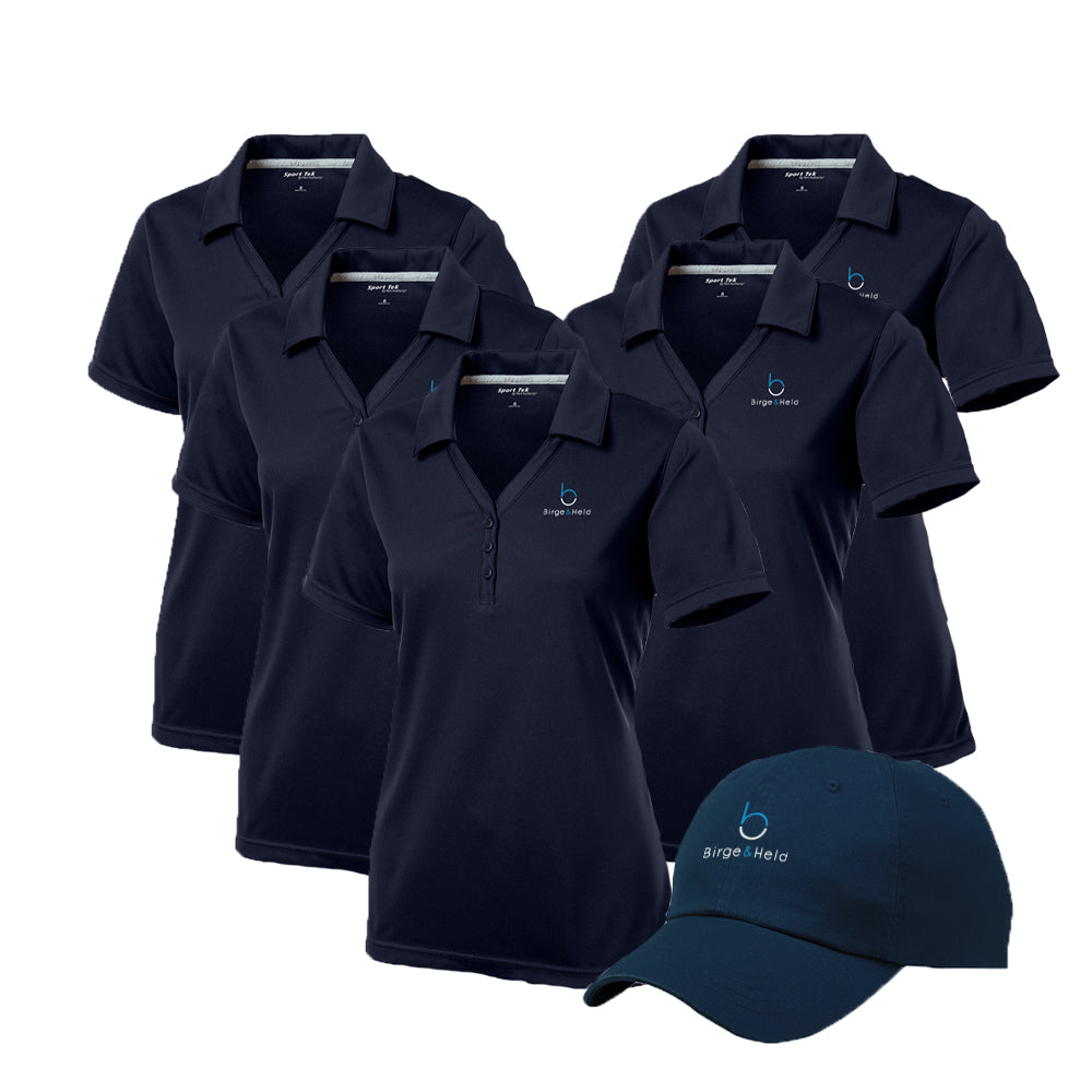 Quick Order Bundle - Womens Short Sleeve Polo x5 & Hat